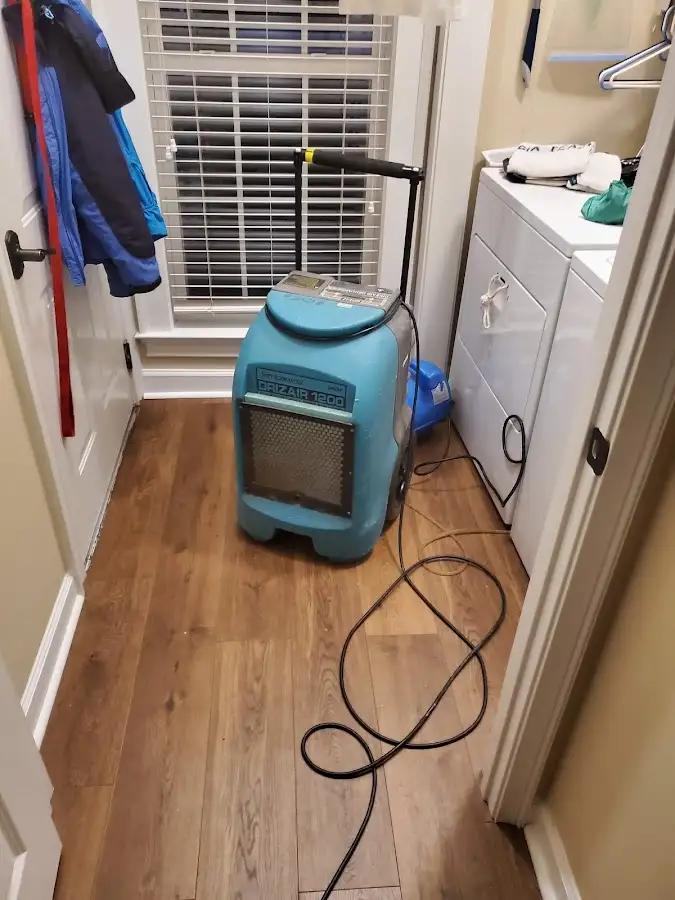 Commercial dehumidifier deployed for Flood Damage Cleanup in Schriever