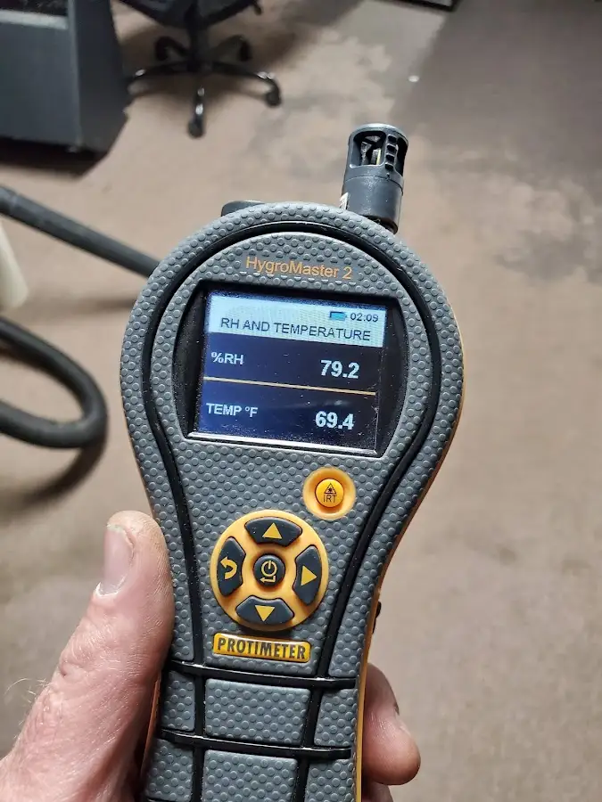 Moisture meter humidity assessment for Fire & Smoke Damage Restoration in Schriever